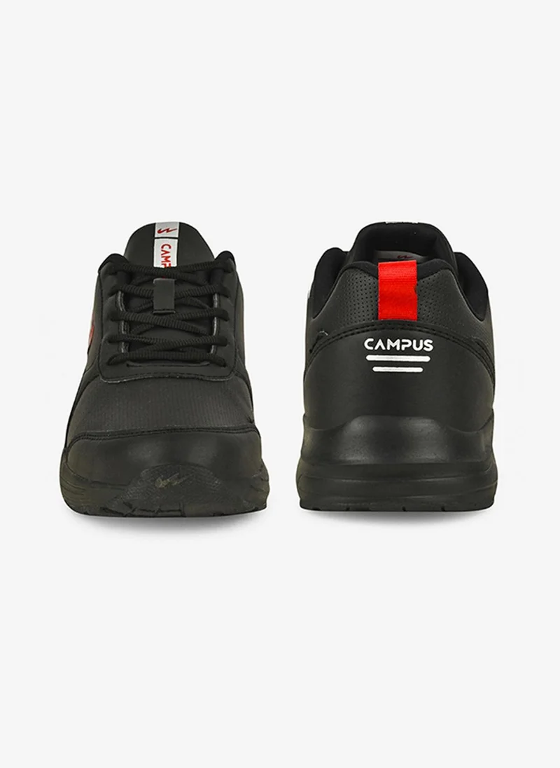 Campus Men Comet Memory Foam Lace-Up Running Shoes-Black