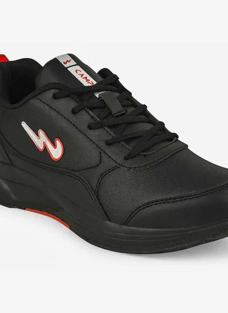 Campus  Men Comet Memory Foam Lace-Up Running Shoes-Black for Men | Best Price UAE