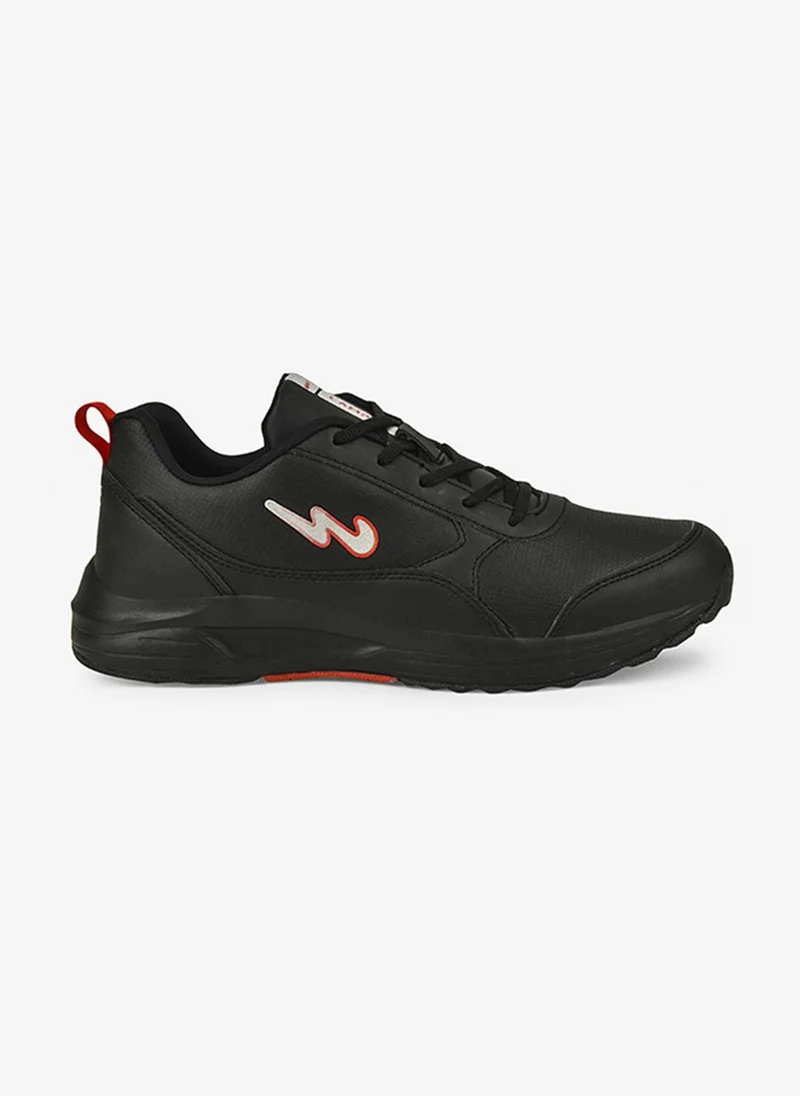 Campus Men Comet Memory Foam Lace-Up Running Shoes-Black
