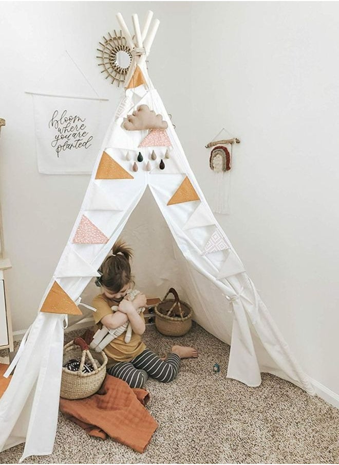 RollsTimi  Breathable Foldable Portable Pop Up Unique Design Teepee Play House Tent White,5.3x4.1x35.11cm  - Image 2