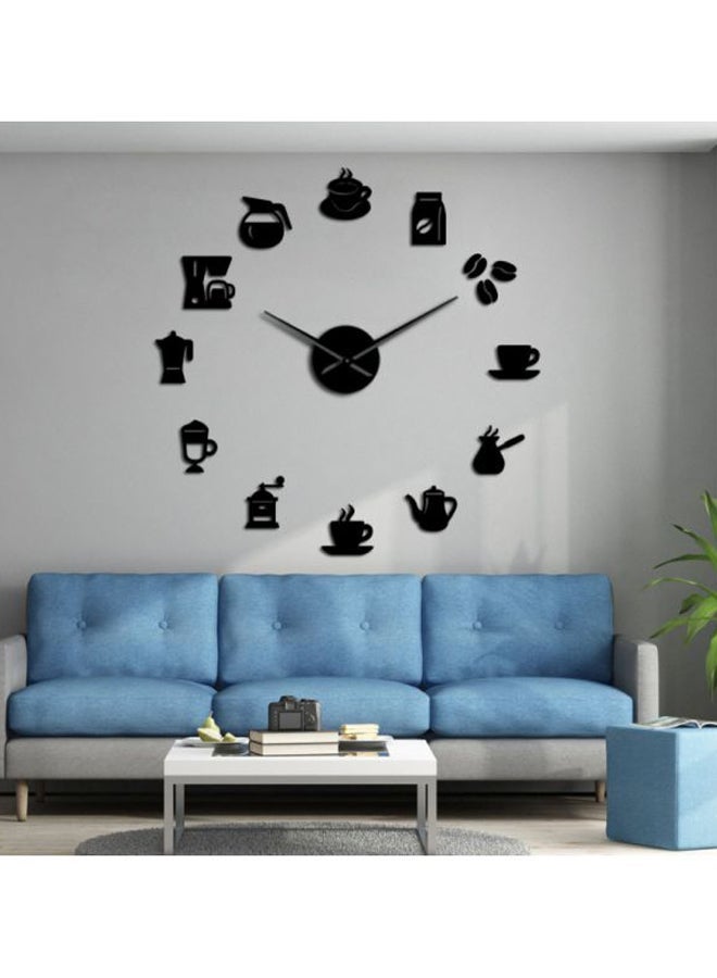 NIBEMINENT Coffee Pattern Decorative Wall Clock Black 15*10*4.5cm - Image 2