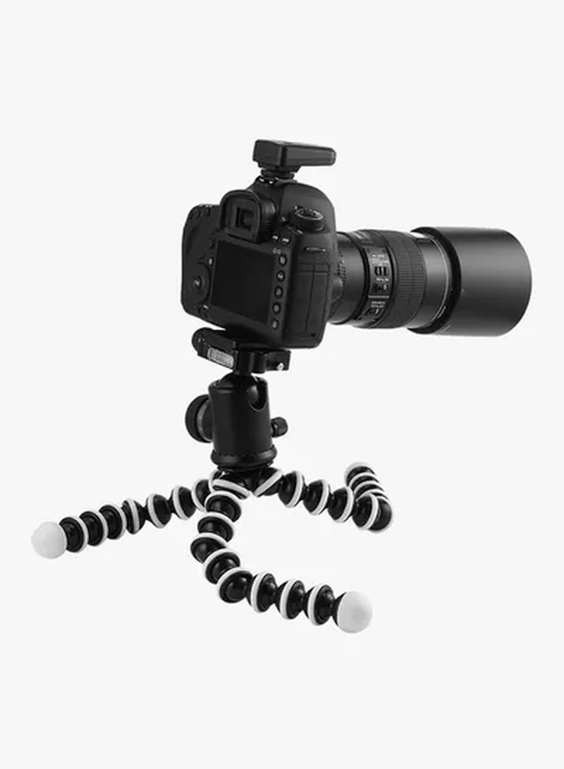 Octopus-Shaped Tripod Stand Mount With Clip L Black/White