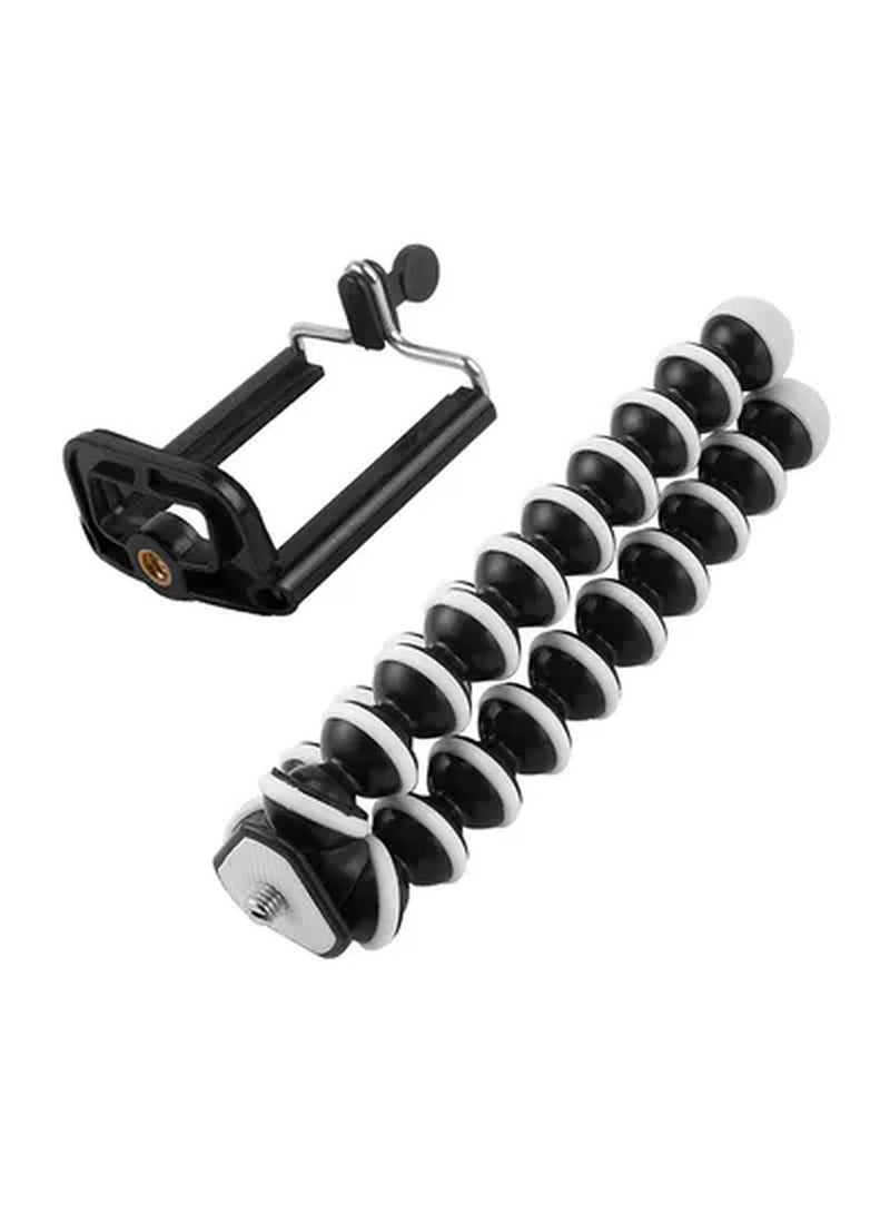 Octopus-Shaped Tripod Stand Mount With Clip L Black/White