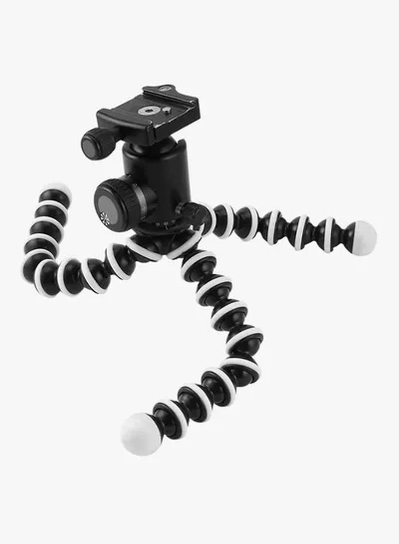 Octopus-Shaped Tripod Stand Mount With Clip L Black/White