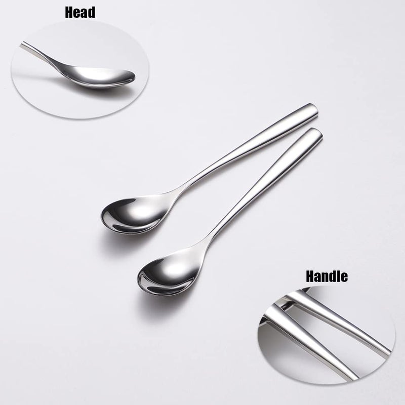 Wenkoni 6.1""Small Dessert Spoons  Yogurt Spoons Coffee Spoons Espresso Spoons Ice Cream Spoons 18/8 (Sus 304) Stainless Steel Spoons For Coffee Ice Cream Dessert Yogurt Pudding 5 Pcs Set. - Image 5