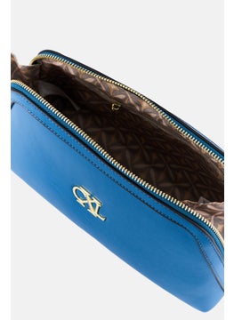 CXL by Christian Lacroix Women Brand Logo Cosmetic Pouch, Blue  - Image 3