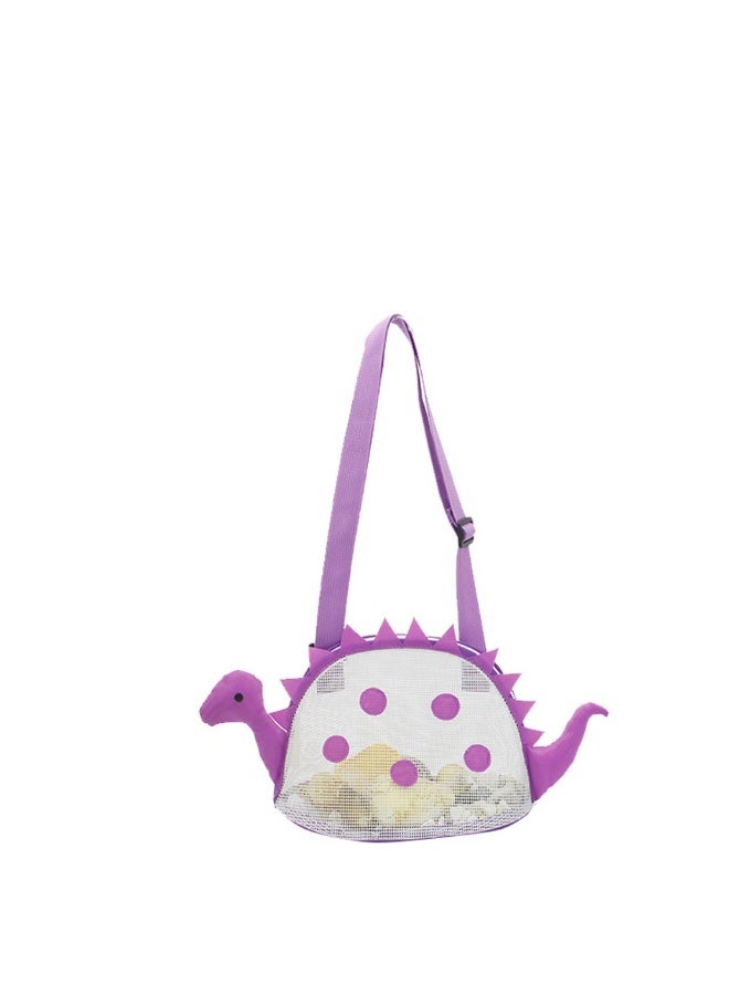 1 Pack Small Dinosaur Children'S Beach Bag Shell Water Play Sand Storage Bag(Purple)