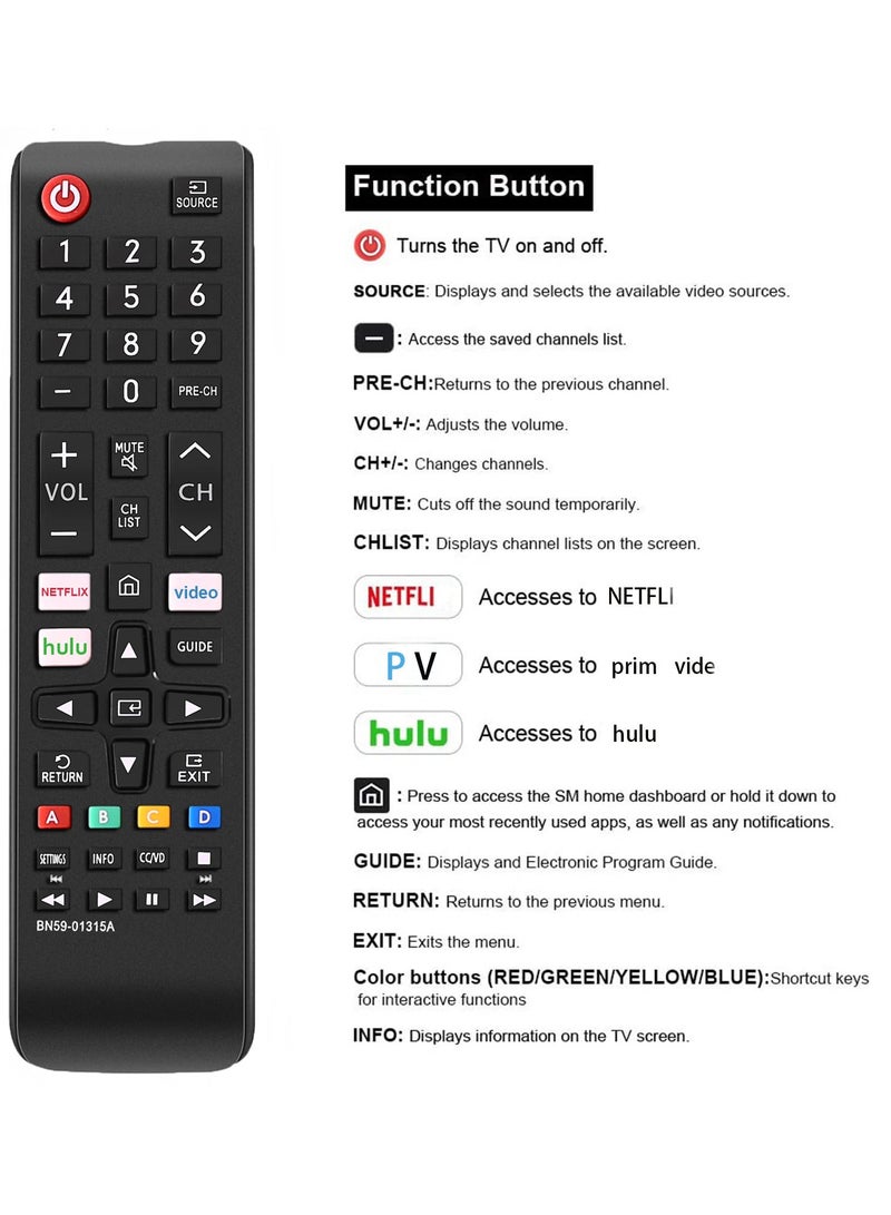 VIUAUAX Newest Universal Remote Control for All Samsung TV Remote Compatible All Samsung LCD LED HDTV 3D Smart TVs Models - Image 2