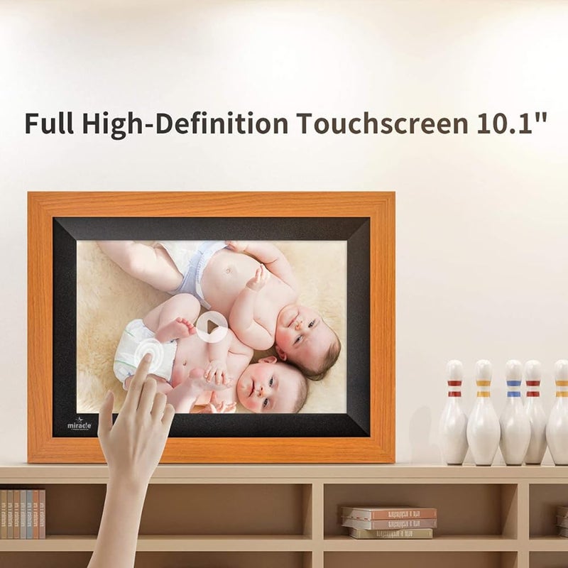 miracle digital Frameo 10.1 Inch WiFi Digital Picture Frame, 1280x800 HD IPS Touch Screen Photo Frame Electronic, 32GB Memory, Auto-Rotate, Wall Mountable, Share Photos/Videos Instantly via Frameo App from Anywhere - Image 2