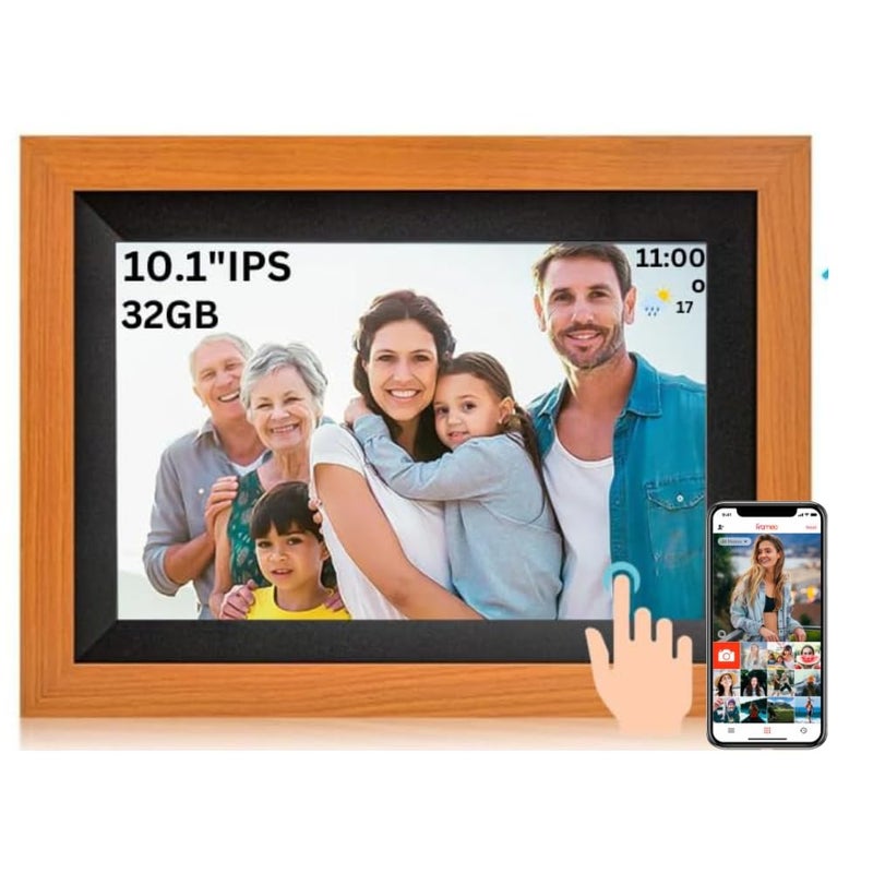 miracle digital Frameo 10.1 Inch WiFi Digital Picture Frame, 1280x800 HD IPS Touch Screen Photo Frame Electronic, 32GB Memory, Auto-Rotate, Wall Mountable, Share Photos/Videos Instantly via Frameo App from Anywhere - Image 1