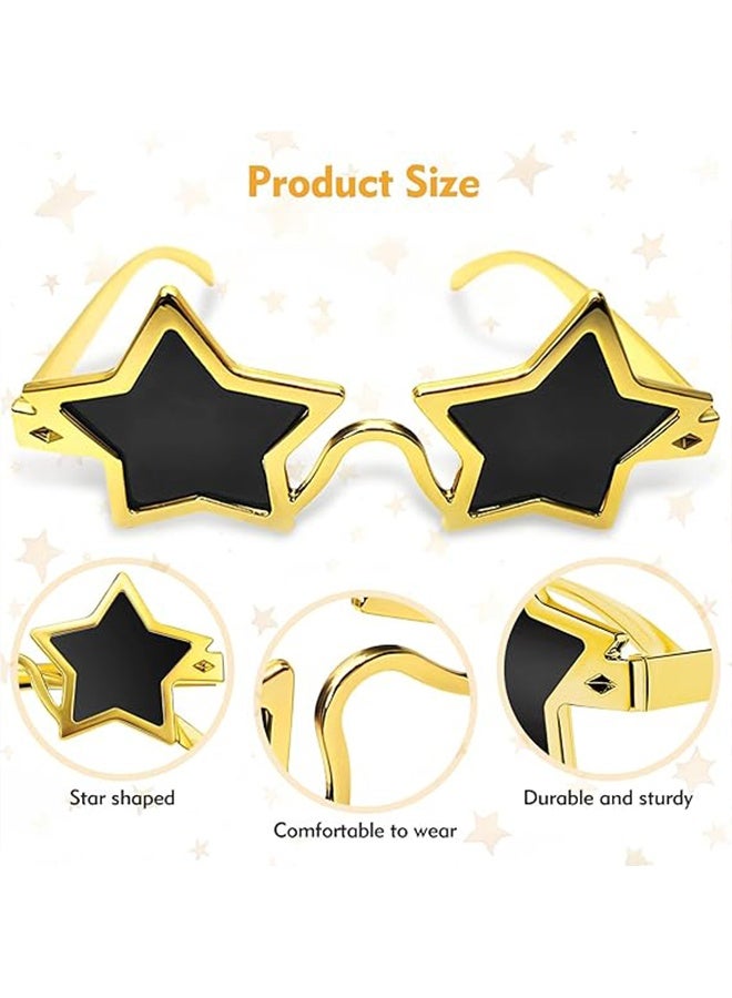 2Pcs Star Shaped Sunglasses, Pentagram Party Glasses for Kids Adults, Fashion Photo Booth Props (Gold and Silver) - Image 3