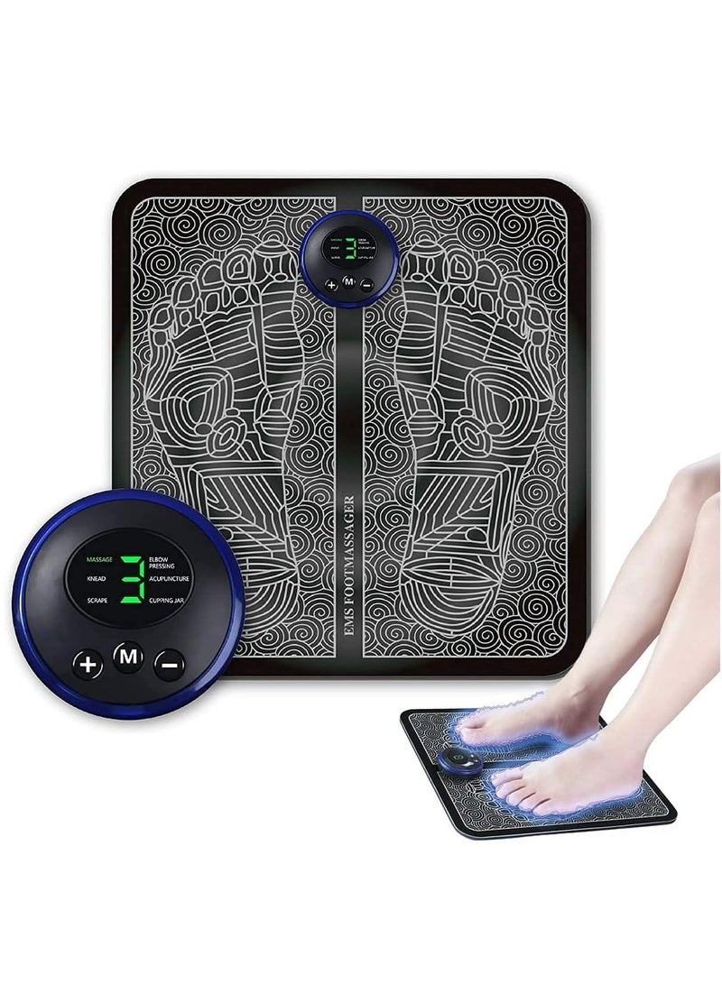 EMS Leg Reshaping Foot Massager - Full Automatic Massage Foot Circulation Massager Machine 9 Intensity Levels,Folding Portable Muscle Stimulatior Massage Mat with USB Rechargeable - Image 1