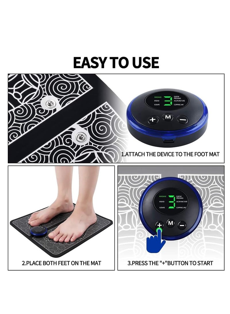 EMS Leg Reshaping Foot Massager - Full Automatic Massage Foot Circulation Massager Machine 9 Intensity Levels,Folding Portable Muscle Stimulatior Massage Mat with USB Rechargeable - Image 3