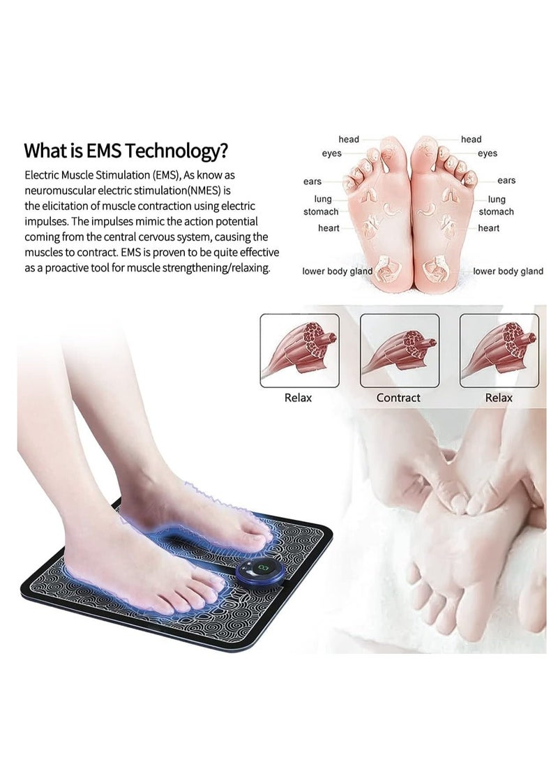 EMS Leg Reshaping Foot Massager - Full Automatic Massage Foot Circulation Massager Machine 9 Intensity Levels,Folding Portable Muscle Stimulatior Massage Mat with USB Rechargeable - Image 2