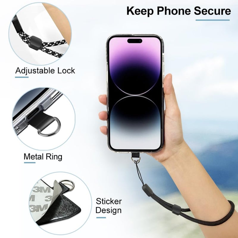Limvory Cell Phone Lanyard, 5 Pack Adjustable Phone Wrist Strap with 5 Pack Tether Tab fit iPhone and Most Cell Phones - Image 3
