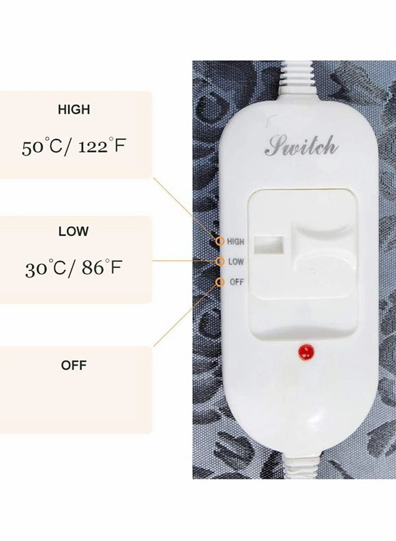 Excefore Pet Heating Pad, Waterproof Electric Heating Mat Indoor, Adjustable Warming Mat, Pets Heated Bed With Chew Resistant Steel Cord, For Dog, Cat, Rabbit (17.7 x 17.7 Inch, Rose Pattern) - Image 4