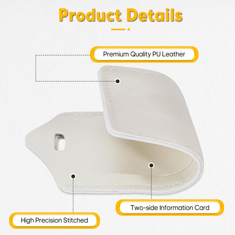 Travelambo Travelambo 8 Pack Luggage Tags Faux Leather for Suitcases Travel Bag Labels with Protection Cover ID (Ivory)  - Image 4