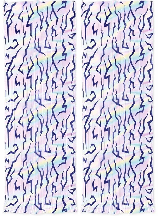 Fleudarnty Kpop Birthday Decorations Iridescent Tinsel Curtain 2PCS, 39 x 79 Inches Metallic Foil Fringe Backdrop, Korean Pop Party Decorations Photo Booth Background for Kpop Theme Birthday Party - Image 1
