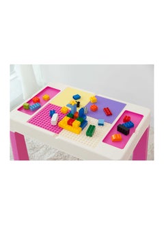 Home Elements 5-IN-1 Kids Building Block Lego Compatible Table and 2 Chair Set Multi Activity  - Image 3