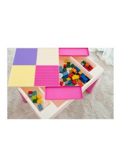 Home Elements 5-IN-1 Kids Building Block Lego Compatible Table and 2 Chair Set Multi Activity  - Image 4