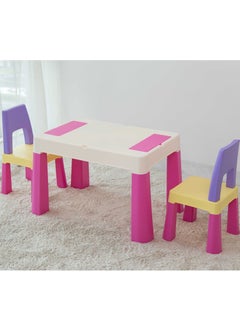 Home Elements 5-IN-1 Kids Building Block Lego Compatible Table and 2 Chair Set Multi Activity  - Image 2