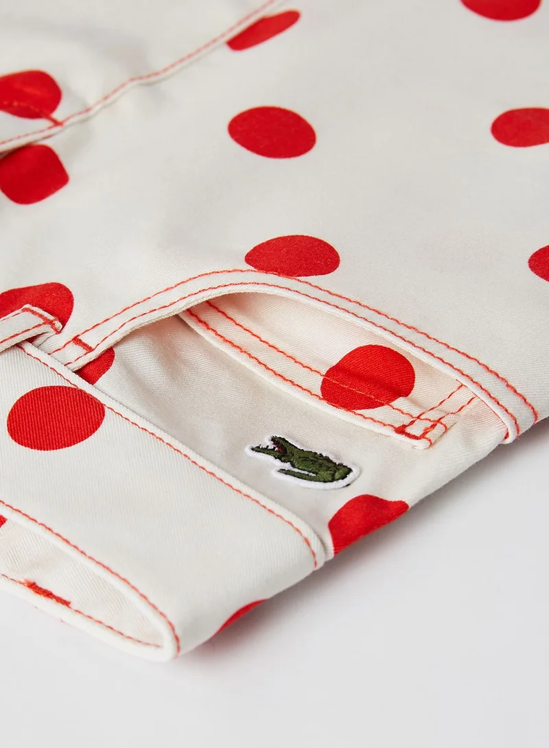 LACOSTE Kids Polka Dot Print Straight Midi Skirts