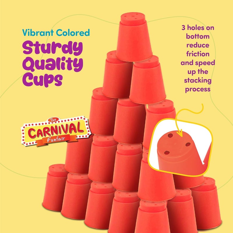 Gamie Stacking Cups Game for Kids - Set Includes 24 Cups, 18 Fun Challenging Cards, and Water Timer - Family Games for Kids and Adults, Indoor Recess Game for Classroom, Gifts for Boys and Girls - Image 5