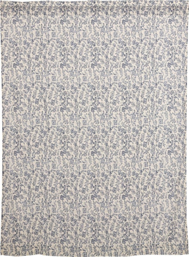 Piper Classics Doylestown Blue Floral Shower Curtain, 72" x 72", Blue & Cream Flower Print, Country Cottage, Vintage Farmhouse Bathroom Décor, Bath Curtain - Image 3