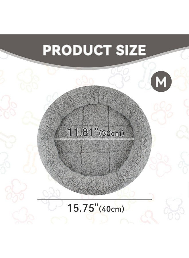PETLESO Cat Bed for Indoor Cats, Round Cat Bed for Curl Sleep Basic Pet Mat Wahable Bed for Small Puppy Cats Rabbit, Medium - Image 2