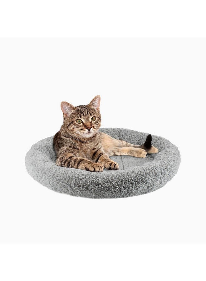 PETLESO Cat Bed for Indoor Cats, Round Cat Bed for Curl Sleep Basic Pet Mat Wahable Bed for Small Puppy Cats Rabbit, Medium - Image 1