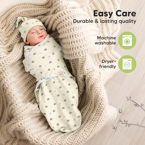 KeaBabies 3Pack Organic Swaddles for Newborns Girls Boys with Hats Soft Cotton Baby Sleep Sacks 03 MonthsBreathable Baby Hats and Swaddles 03 MonthsNewborn Essentials Must HavesNibblesBruce - Image 3