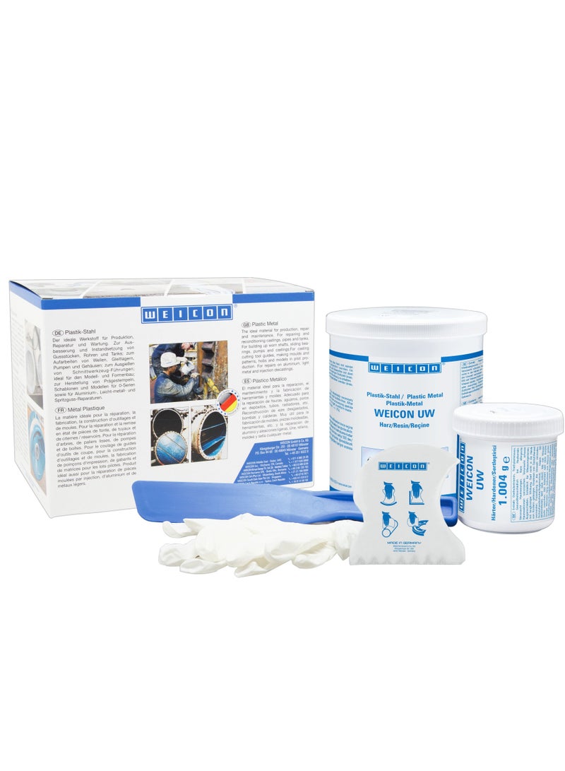 Weicon Uw Epoxy Resin Plastic Steel, 2 Kg, For Damp And Wet Surfaces - Image 1