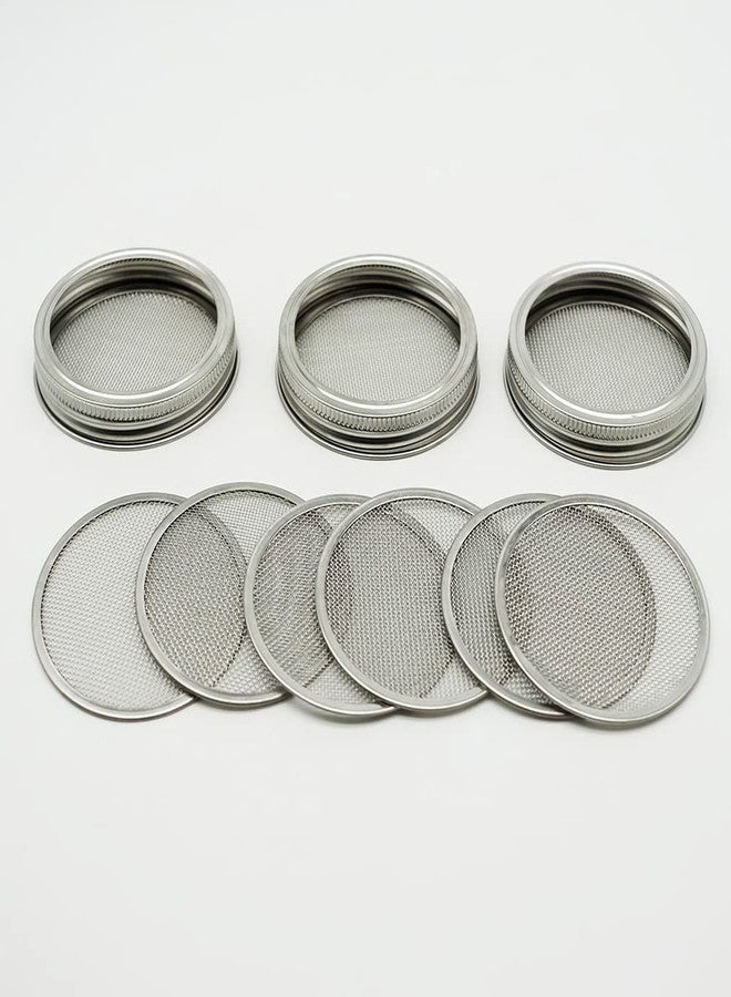 QurHapzy 12 Pack Sprouting Lids,304 Stainless Steel Screen Filter Strainer Lid for 2.75 Inch Regular Mouth Mason Jar,Mesh Bean Sprout Sieve Lids,Home Use Alfalfa,Salad,Broccoli,Lentil NO GLASS JAR QurHapzy - Image 3