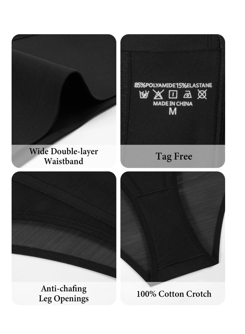 Excefore ملابس داخلية لتشكيل البطن للنساء، ملابس داخلية بدون درزات للتحكم في البطن، ملابس داخلية عالية الخصر لتشكيل الجسم، غير قابلة للانزلاق، مقاس XL، أسود - Image 5