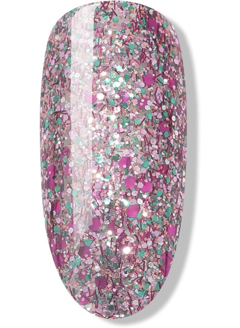 Bluesky Gel Nail Polish Christmas Tree Multi Glitter Gel Polish 10ml Pink Purple Green Silver Requires Drying Under UV LED Lamp - Image 2