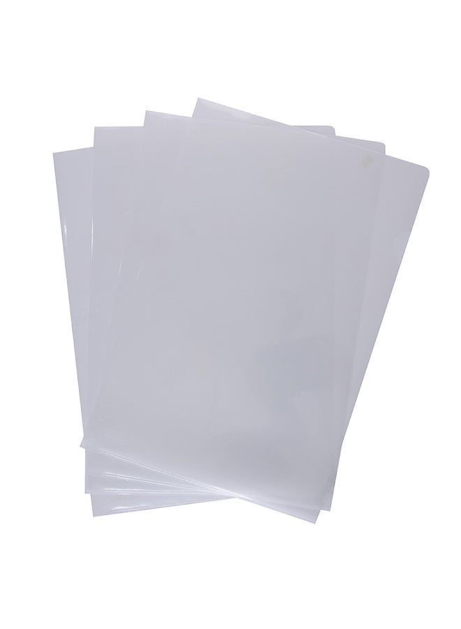 PRIMA 100 Pcs Premium Quality L-Shape Transparent File Folders, Clear F4 Size Document Organizer, Box of 100 Files - Image 2