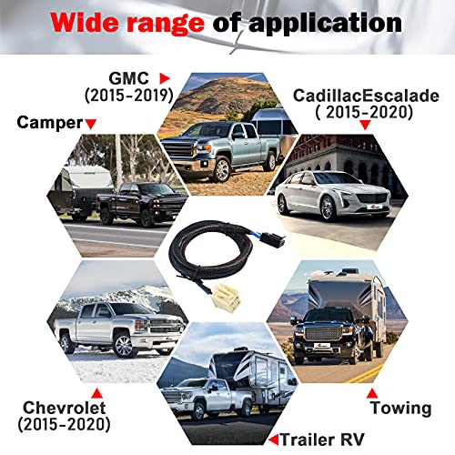 RED WOLF موصل سلك التحكم في الفرامل RED WOLF لسيارات 2014-2020 GM شيفروليه سيلفرادو GMC كاديلاك إسكاليد للجر والجرار RV - Image 2