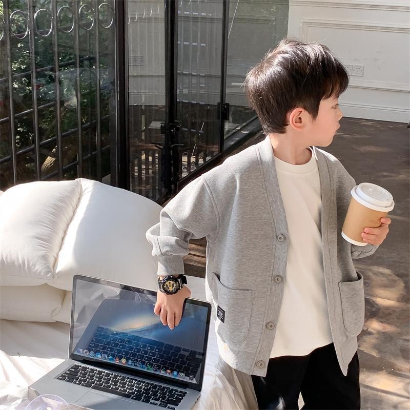 Boys' Coat Children'S Cardigan Korean Style Top Boys' Western Style Academic Style Casual Coat - Image 4