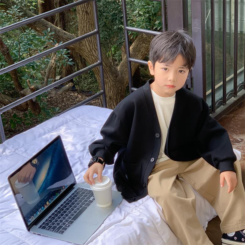 Boys' Coat Children'S Cardigan Korean Style Top Boys' Western Style Academic Style Casual Coat - Image 5