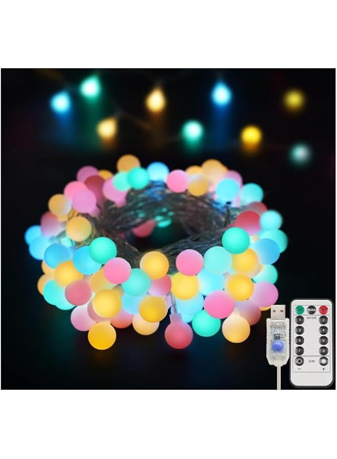 The Bros Globe String Lights Bedroom, Easter Lights Plug in, Indoor String Lights for Classroom, Dorm, Birthday, Backyard, Patio, Garden, Party, Living Room, Spring (80 Leds, 32.8FT) - Image 1