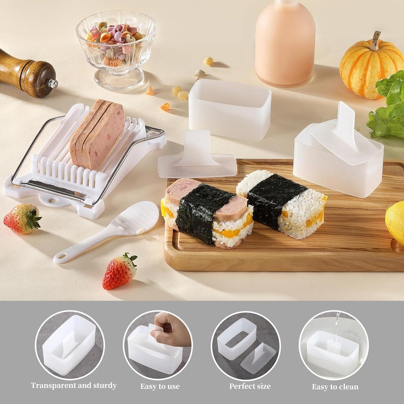 COKUMA 2PCS Spam Musubi Press Mold Kit, Spam Musubi Mold with Meat Spam Slicer and Rice Paddle, Create Authentic Hawaiian Musubi at Home, Great for Personal Use and Hawaii Restaurant - Image 3