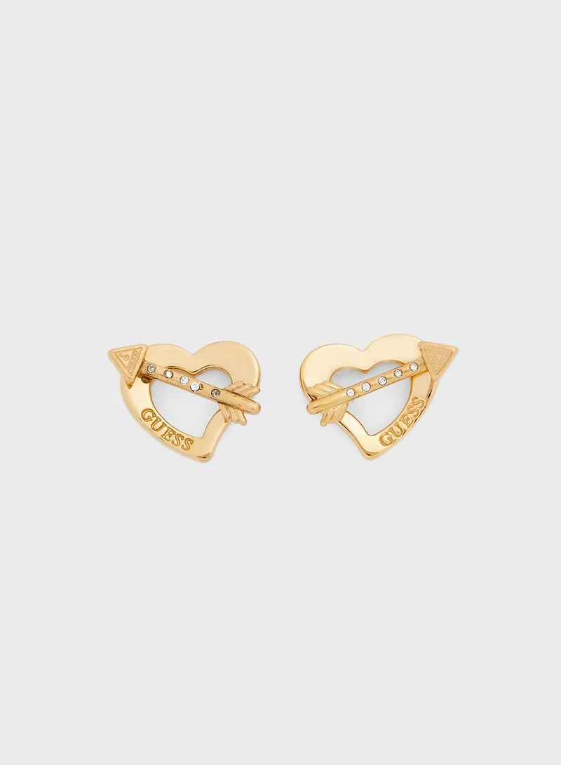 GUESS Heart & Arrow Stud Earrings