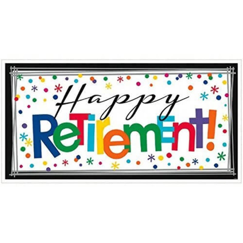 Amscan Vibrant Officially Retired Horizontal Giant Sign Plastic Banner - 65" x 33.5" (1 Pc.) - Premium Quality & Eye-Catching Design | Perfect for Indoor or Outdoor Decor