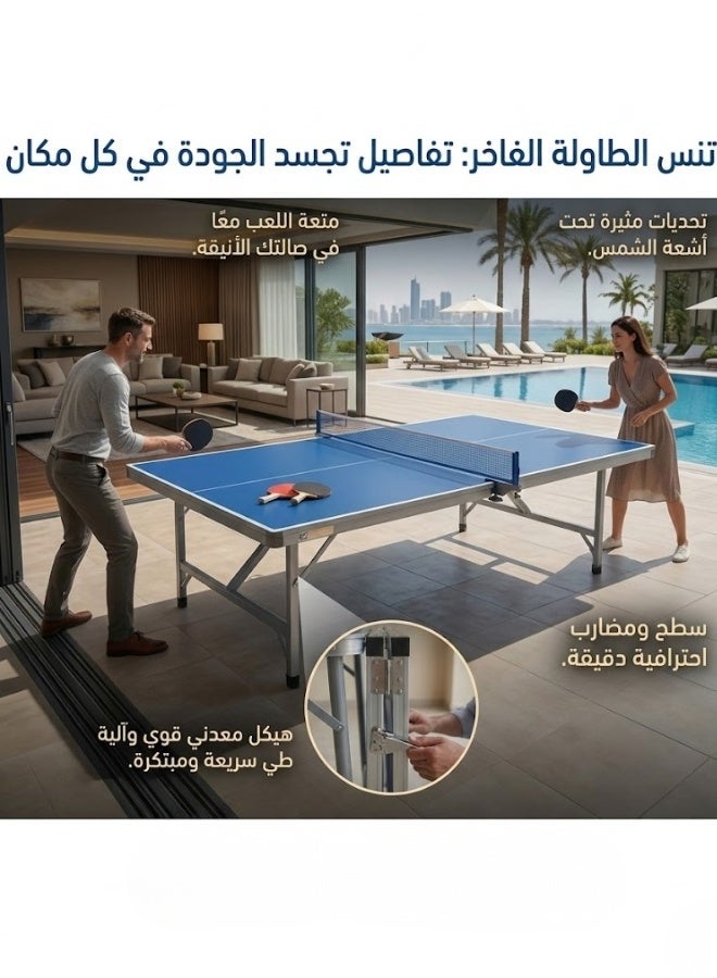 طاولة تنس طاولة قابلة للطي مدمجة للمتعة العائلية - Image 5