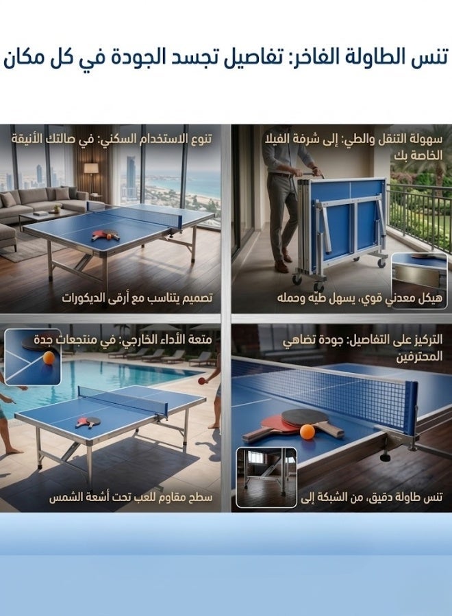 طاولة تنس طاولة قابلة للطي مدمجة للمتعة العائلية - Image 3
