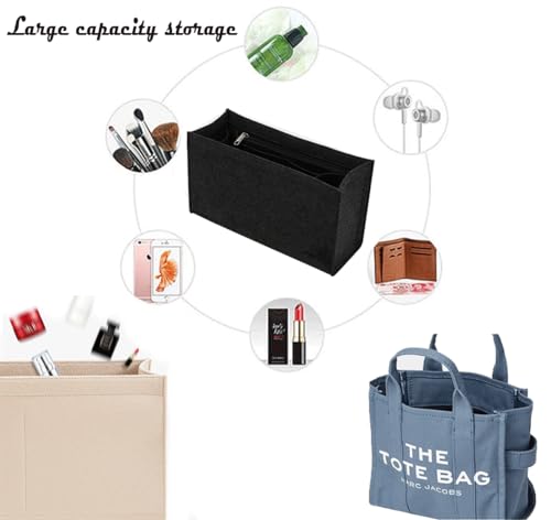 Lckaey purse insert insert for marc jacobs large tote bag tote bag insert organizer 2042black-L - Image 5