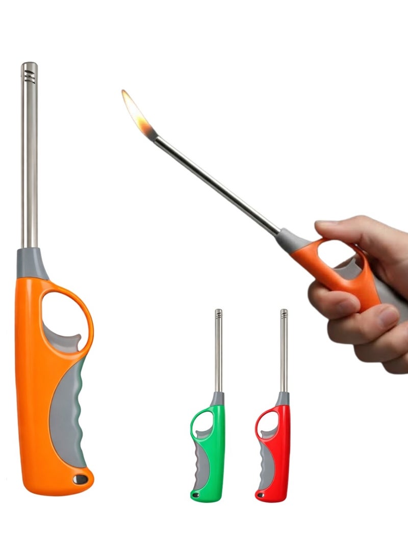 JIHAM Gas Lighter Set Multi Color Kitchen Lighter for Gas Stove Long Handle Gas Igniter Durable Plastic Body Manual Gas Lighter for Cooking BBQ Candle Lighting Household Use - Image 1
