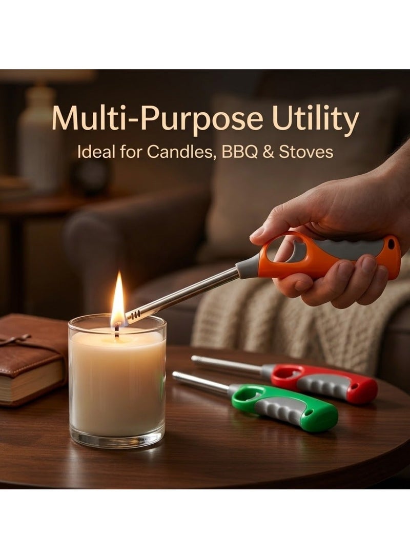 JIHAM Gas Lighter Set Multi Color Kitchen Lighter for Gas Stove Long Handle Gas Igniter Durable Plastic Body Manual Gas Lighter for Cooking BBQ Candle Lighting Household Use - Image 3