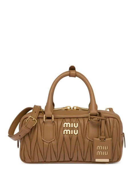 Miu Miu Small Arcadie Top Handle Bag in Matelassé Nappa Leather Crossbody Shoulder