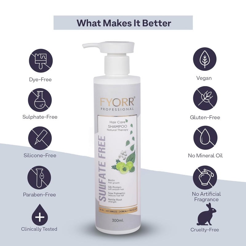 FYORR Biotin Rich Hair Fall Control Shampoo For Smooth Shiney Hair 300ml With Onion Hair Mask Spa Conditioner 200g For Dry Frizzy Damage Chemically Treated Hairs - Image 3